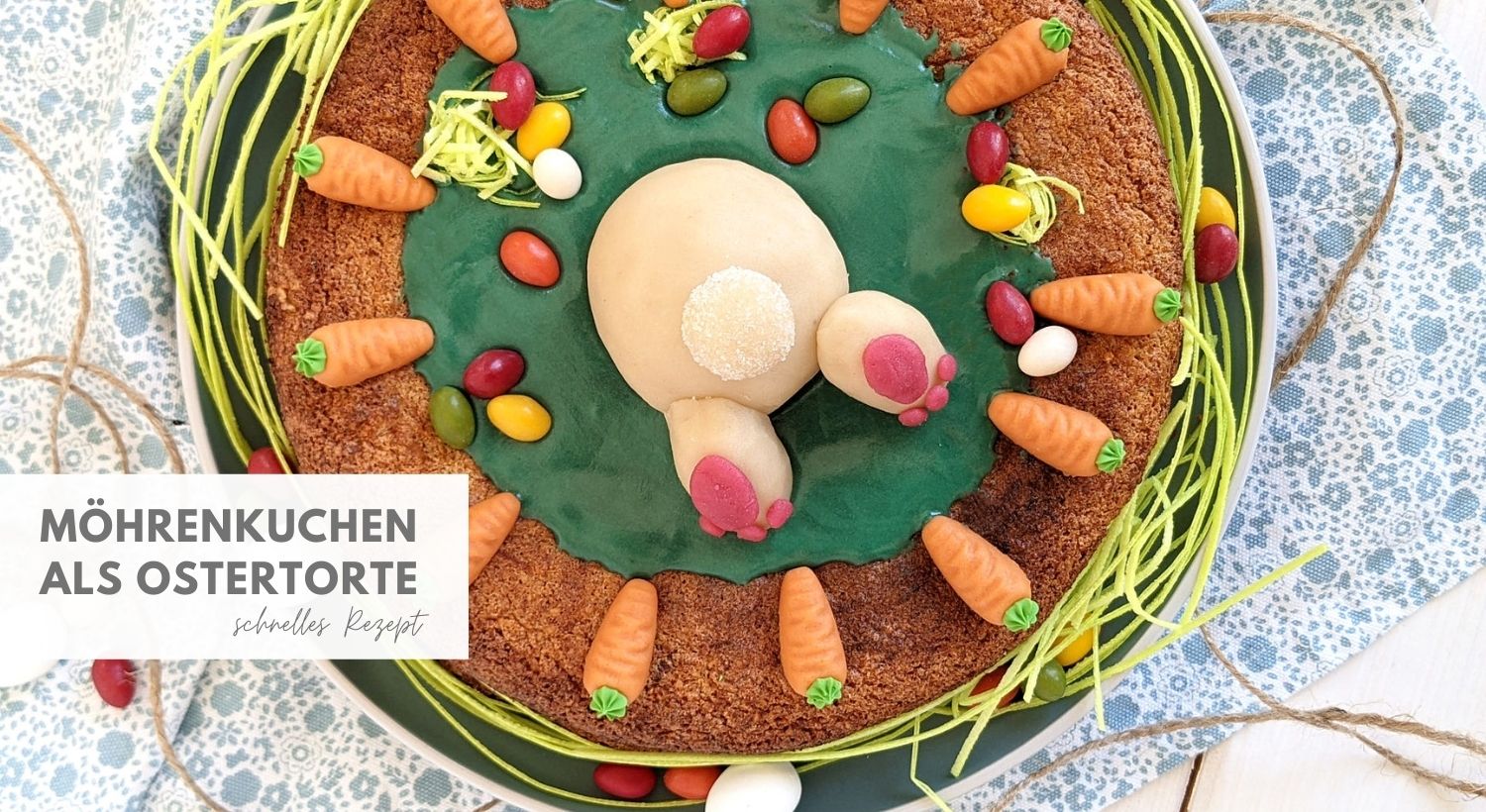 Rezept: Möhrenkuchen ohne Mehl als Ostertorte - Lavendelblog