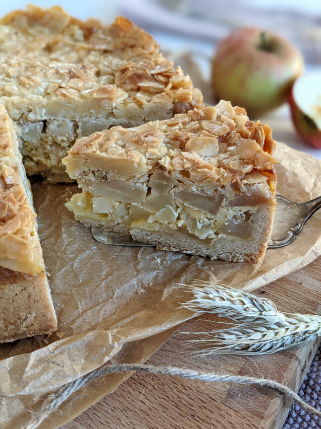 Rezept: Apfel-Bienenstich backen - Lavendelblog