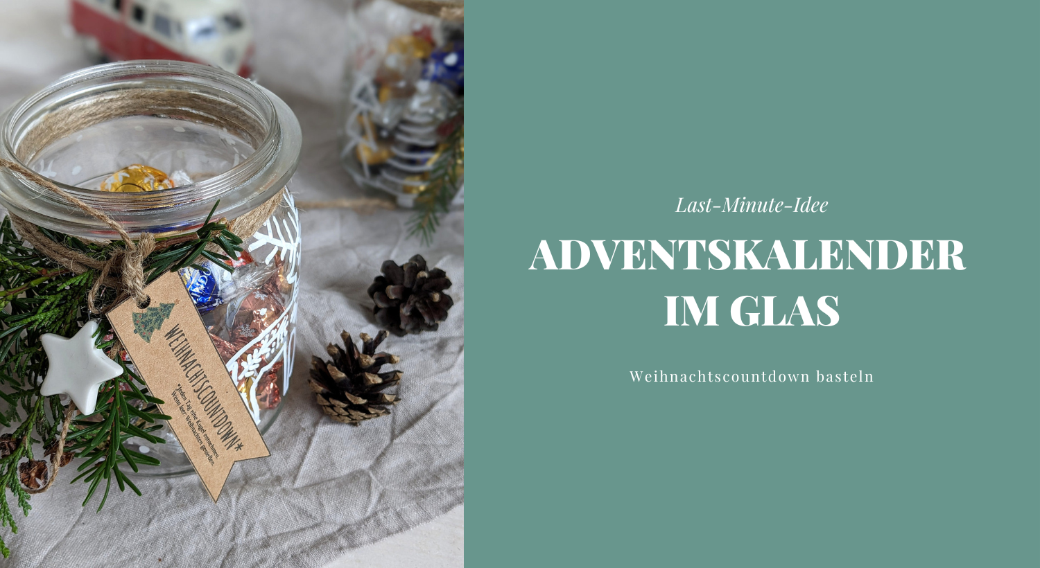 Weihnachtscountdown Adventskalender im Glas basteln Lavendelblog