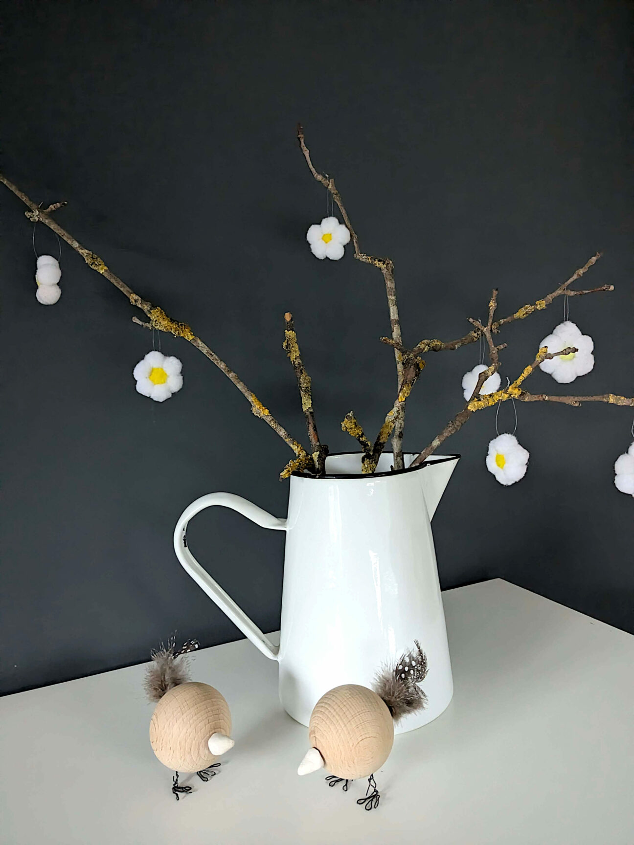 Pompons Blumen DIY