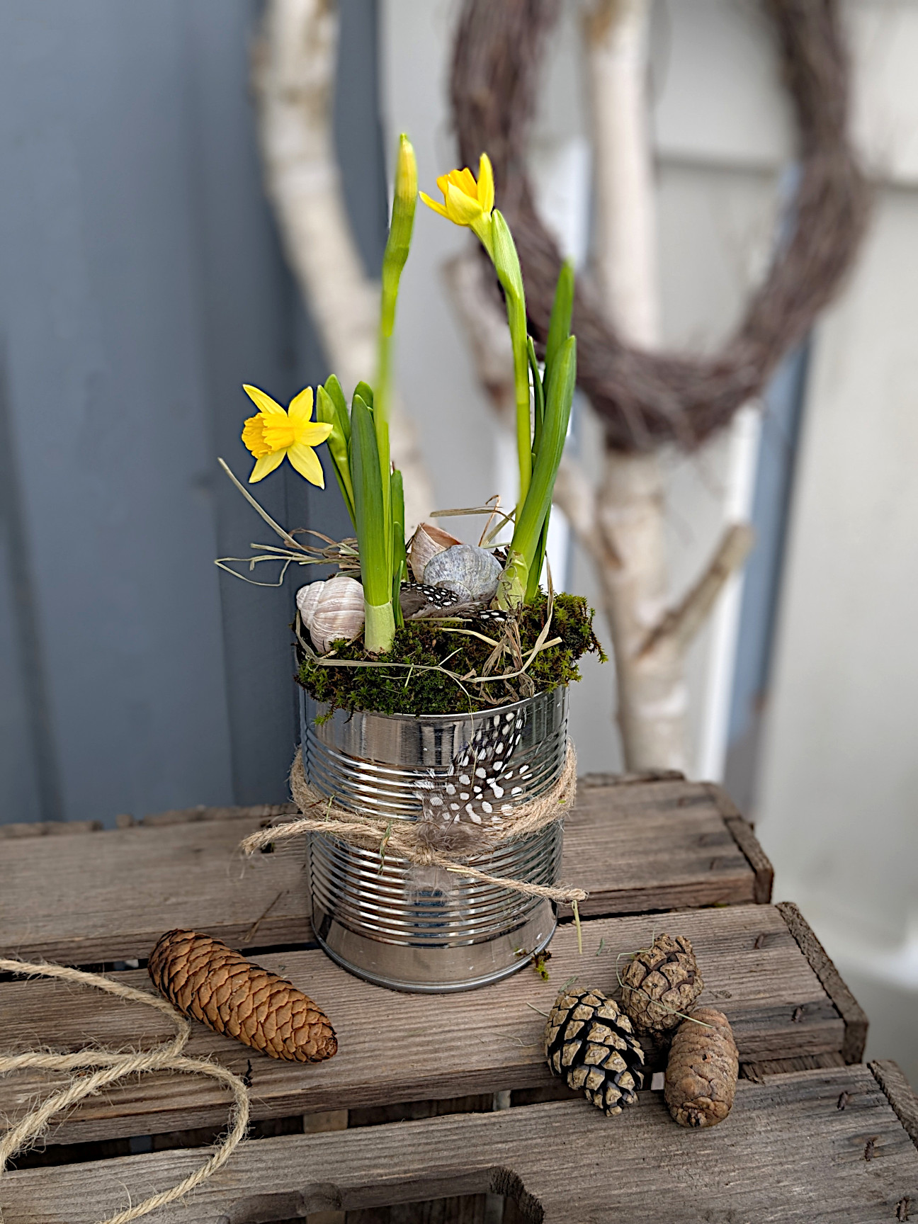 Frühlingsdeko Hauseingang