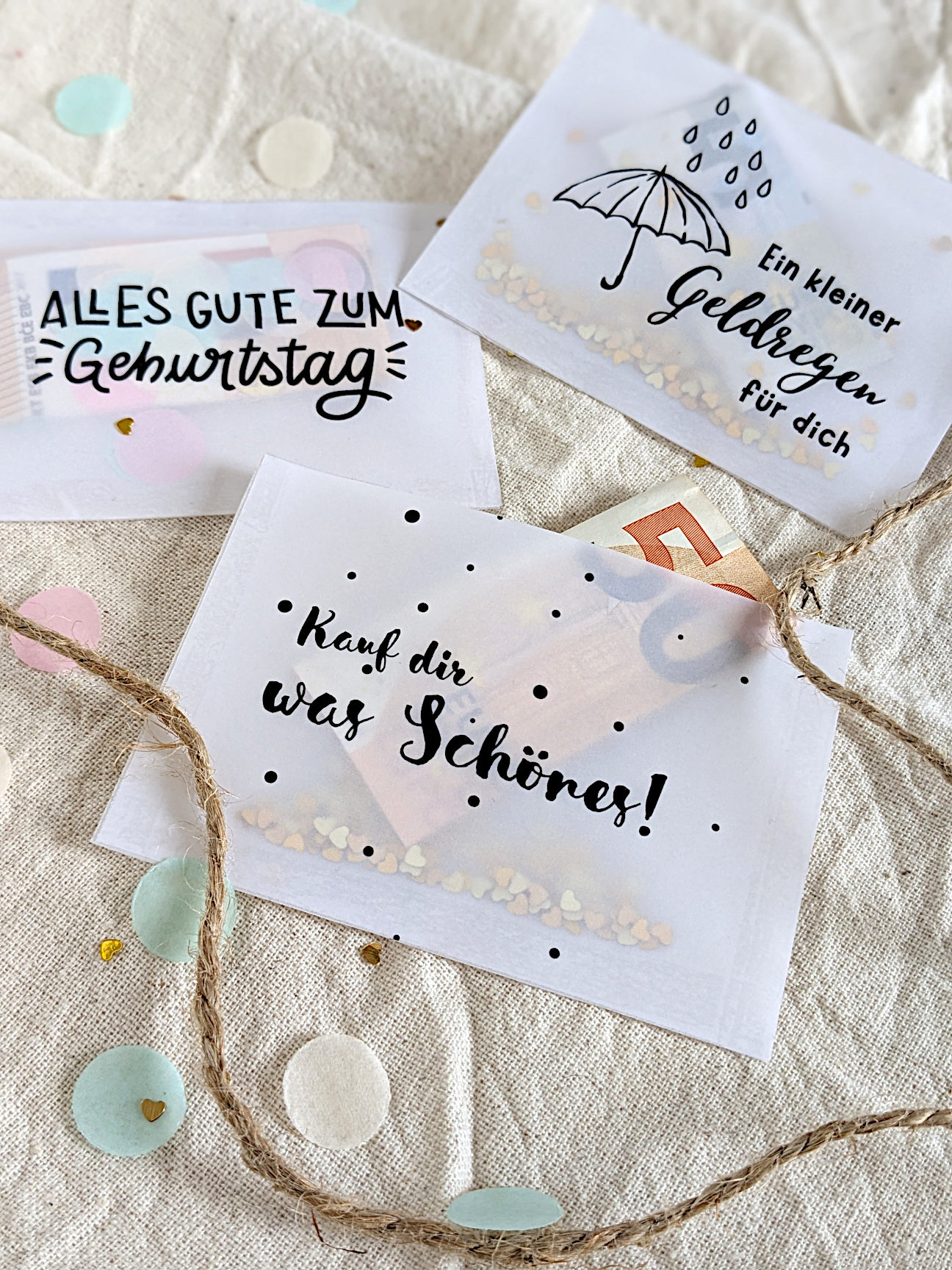 Geldgeschenk Geburtstag Konfetti Geschenkverpackung